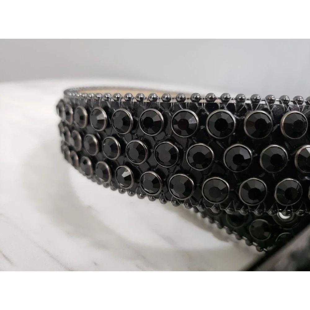SIZE 4XL - DNA PREMIUM WEAR BELT BLACK EAGLE Rhinestones Western y2k gothic mens